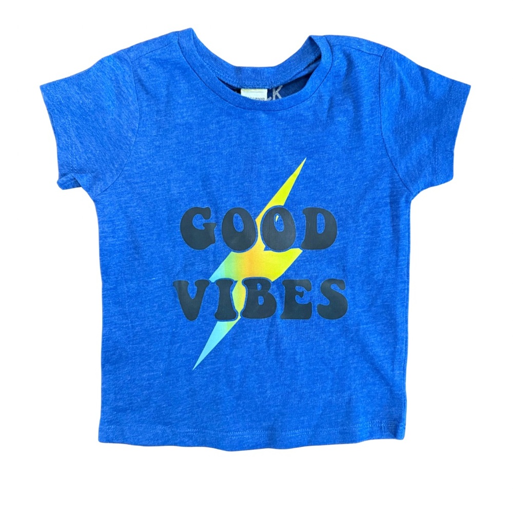 Rock Candy Blue Good Vibes with yellow lightning bolt t-shirt boys 6 months NWT